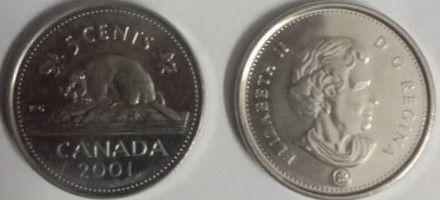 Canada - 5 Cents 2001 Elizabeth II D.G Regina UNC - Coin