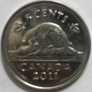 Canada - 5 Cents 2011 Elizabeth II D.G Regina UNC - Coin