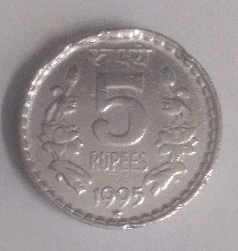 India - 1995 - 5 Rupees UNC 1 No - Coin