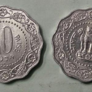 India - 1974 - 10 Paise _ UNC_1 No - Coin