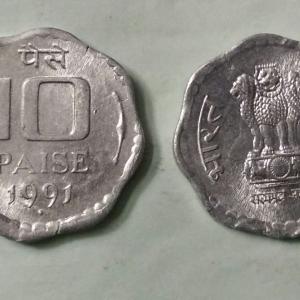 India - 1991 - 10 Paise _ UNC_1 No - Coin