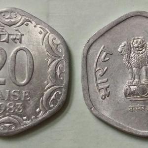 India - 1983 - 20 Paise UNC 1 No - Coin