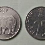 India - 1993 - 25 Paise UNC 1 No - Coin