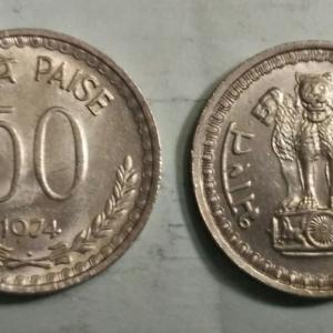 India - 1974 - 50 Paise UNC 1 No - Coin