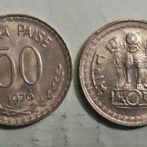 India - 1976 - 50 Paise UNC 1 No - Coin