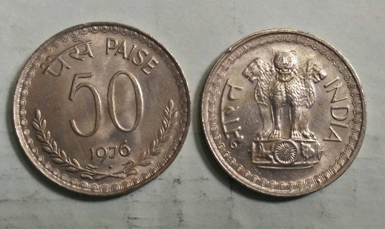 India - 1976 - 50 Paise UNC 1 No - Coin