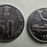 India - 1995 - 50 Paise Map UNC 1 No - Coin