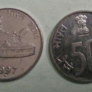 India - 1997 - 50 Paise Map UNC 1 No - Coin