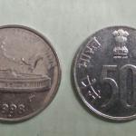 India - 1998 - 50 Paise Map UNC 1 No - Coin