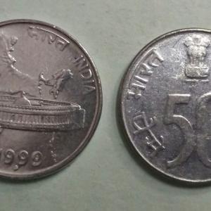 India - 1999 - 50 Paise Map UNC 1 No - Coin