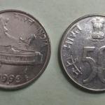 India - 1999 - 50 Paise Map UNC 1 No - Coin