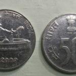 India - 2002 - 50 Paise Map UNC 1 No - Coin