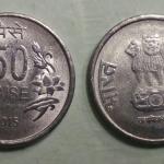 India - 2015 - 50 Paise Flower UNC 1 No - Coin