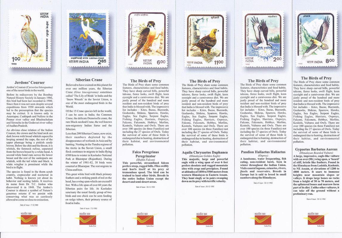 India - Bookmarks Depicting Stamps Birds of India Theme-Set 2. Collectible item