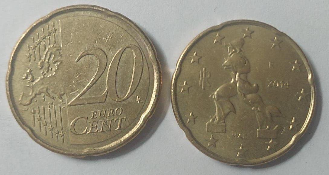 20 Euro Cent Coin 2014 Used