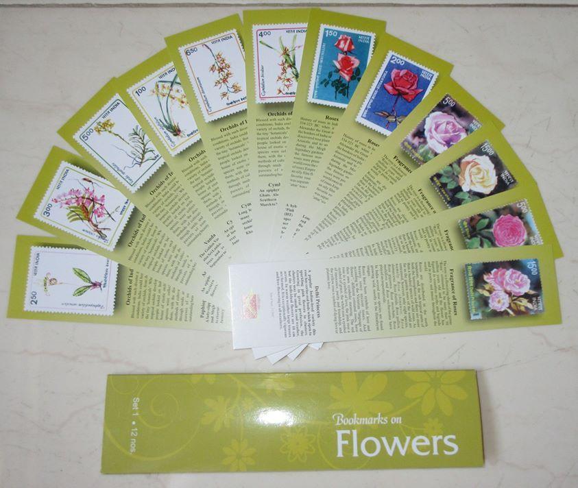 Bookmarks Depicting Stamps Flowers Theme-Set 1. Collectible item