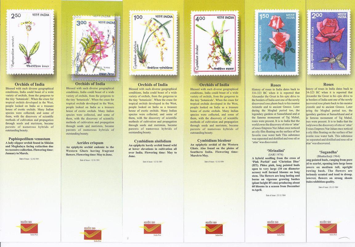 Bookmarks Depicting Stamps Flowers Theme-Set 1. Collectible item