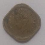 British India Coin George VI-Half Anna 1944 Used Copper