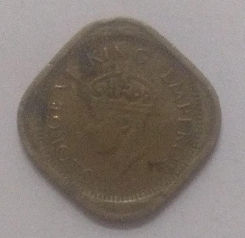 British India Coin George VI-Half Anna 1944 Used Copper