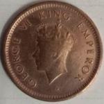 British India Coin George VI-1 12TH Anna 1939 Used Copper