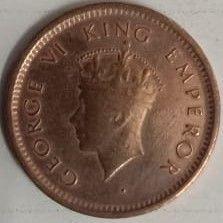 British India Coin George VI-1 12TH Anna 1939 Used Copper