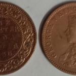 British India Coin George V-1 Quarter Anna 1936 Used Copper