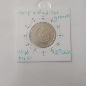 India - 5 Rupees-C A G Hyderabad Mint 2O clock Rotation Error Coin Used
