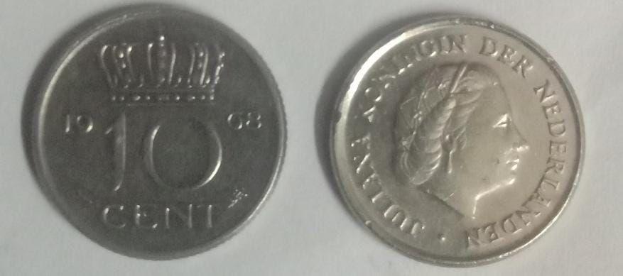 Netherlands-10 Cent 1968 (Used) - Coin