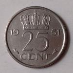 Netherlands-25 Cent 1951 (Used) - Coin