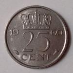 Netherlands-25 Cent 1960 (Used) - Coin