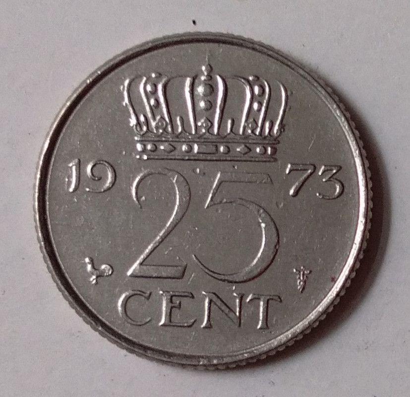 Netherlands-25 Cent 1973 (Used) - Coin