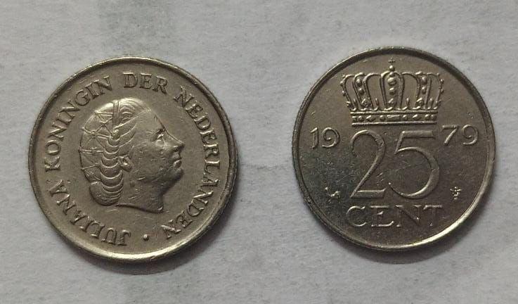Netherlands-25 Cent 1979 (Used) - Coin