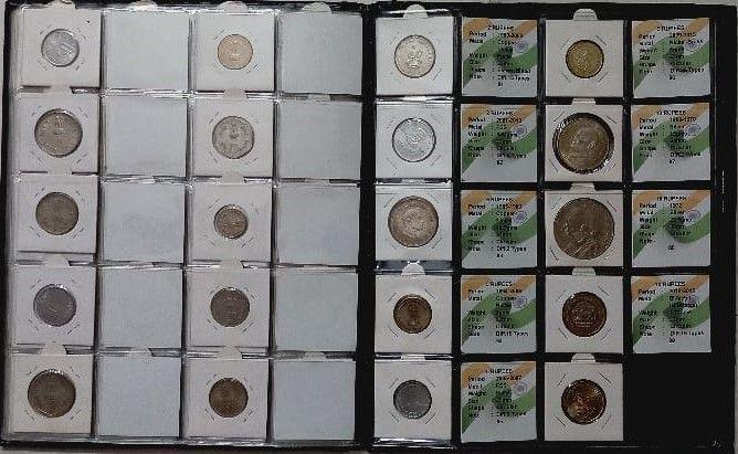 All Type OF Indian Coins Released Since 1950 (One Coin Each )Total OF 90 Coins Including  Silver Coins (UNC & Used SET)
