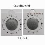 India - 2001 - 1 RUPEE Calcutta Mint 11.30 Rotation Error Coin Used