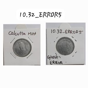India - 2003 - 1 Rupee Calcutta Mint Ghost E - Error Coin