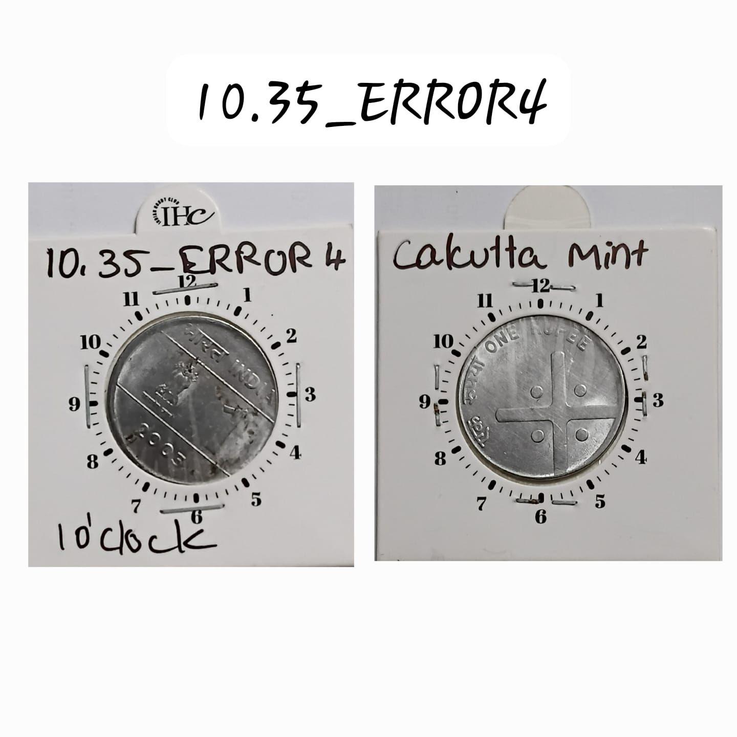 India - 2005 - 1 Rupee Calcutta Mint 1.00 O - Error Coin