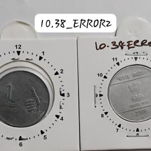 India - 2008 - 1 Rupee Hyderabad Mint 11 Oc - Error Coin