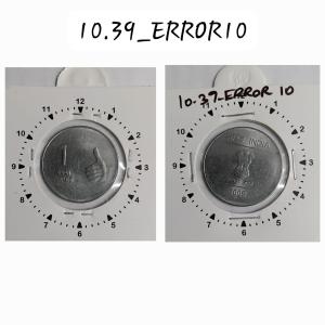 India - 2009 - 1 Rupee Noida Mint 1 Oclock - Error Coin