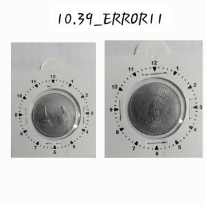 India - 2009 - 1 Rupee Noida Mint 1 Oclock - Error Coin