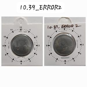 India - 2009 - 1 Rupee Calcutta Mint 11 Oclock Rotation Error Coin Used