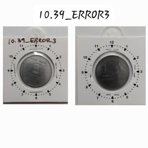 India - 2009 - 1 Rupee Calcutta Mint 1 Oclock Rotation Error Coin Used