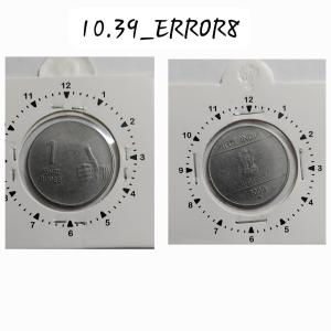 India - 2009 - 1 Rupee Hyderabad Mint 11.5 O - Error Coin