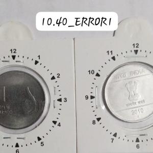 India - 2010 - 1 Rupee Hyderabad Mint 11 Oc - Error Coin