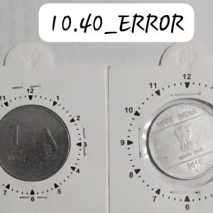 India - 2010 - 1 Rupee Hyderabad Mint 11 Oc - Error Coin