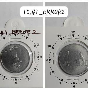India - 2011 - 1 Rupee Hyderabad Mint of F C - Error Coin