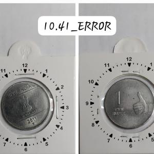 India - 2011 - 1 Rupee Hyderabad 11.5 Oclock - Error Coin
