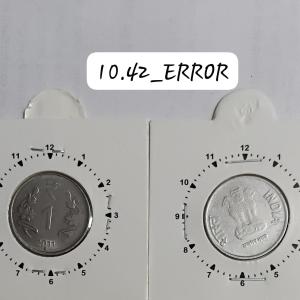 India - 2011 - 1 Rupee Hyderabad Mint 11 Oc - Error Coin