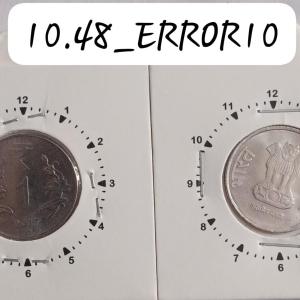 India - 2017 - 1 Rupee Noida Mint 1 Oclock - Error Coin