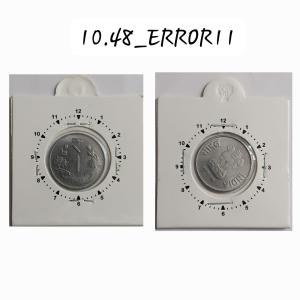 India - 2017 - 1 Rupee Calcutta Mint 2 Oclock Rotation Error Coin Used