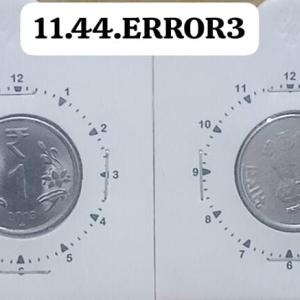 India - 2013 - 1 Rupee Hyderabad Mint 1O Cl - Error Coin